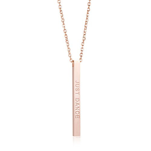 Joycuff Dancer Ballet Jewelry Gift Her Vertical Bar Necklace Friendship Gifts Teacher Gifts for Teen Girls Just Dance
