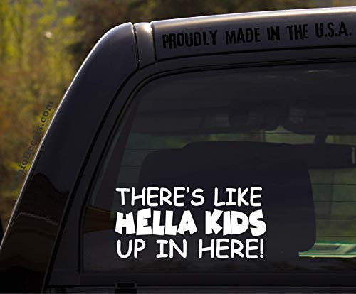 DECAL MERCH There's Like Hella Kids up in here/Hella Kids in Here Decal/Funny Kids Inside on Board Sticker