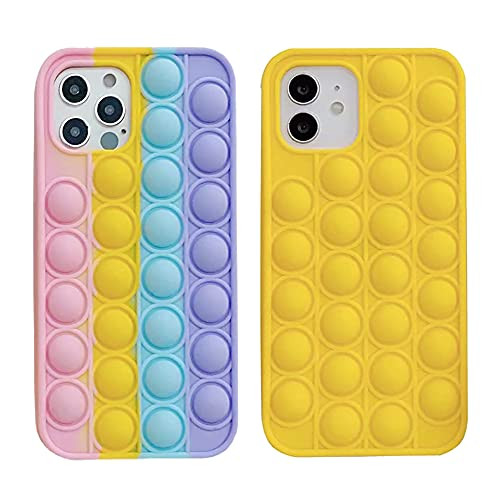 2Pcs Fidget Phone Case- Pop Fidget Toys Phone Case for iPhone 11/12 / 12 pro/12 pro Max-LGBT-iPhone x/xs-