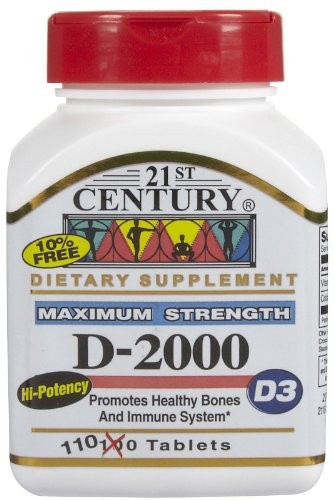21st Century Vitamin D-2000 Tablets - 110 ct- Pack of 2