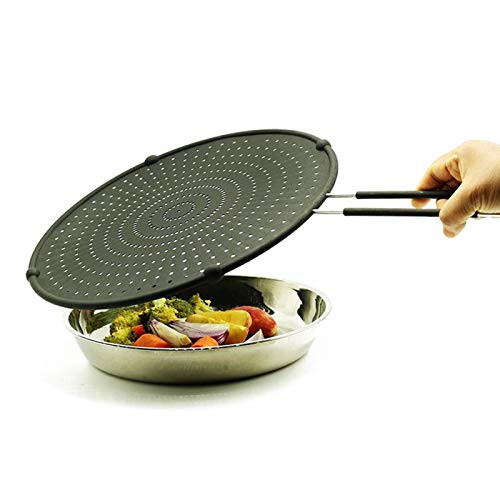 13 inch Silicone Splatter Screen For Frying Pan Grease Splatter Guard-Stove Top Splatter Guard Shield For Hot Oil Grease Cooking-Oil Splash Guard With Handle for Frying Pan