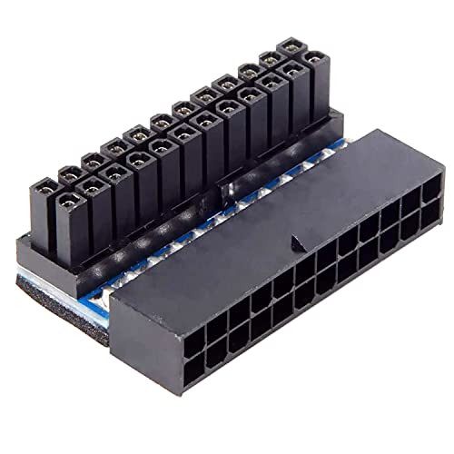 ATX 24Pin 90 Degree Connector Motherboard ATX 24Pin Male to 24Pin Female Right Angle Adapter for Desktop PC Mainboard Power Supply