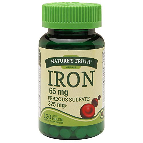 Nature's Truth Iron 65 mg Ferrous Sulfate Coated Tablets - 120 ct- Pack of 2 Nature's Truth Iron 65 mg Ferrous Sulfate Coated Tablets - 120 ct- Pack of 2