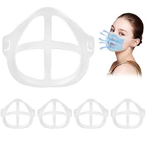 AROSKY 10 Pack Mask Bracket for Comfortable Mask Wearing- 3D Washable Reusable Face Bracket for Face Mask- Silicone Clear Face Mask Inner Support Frame - Mask Holder Frame for More Breathing Space