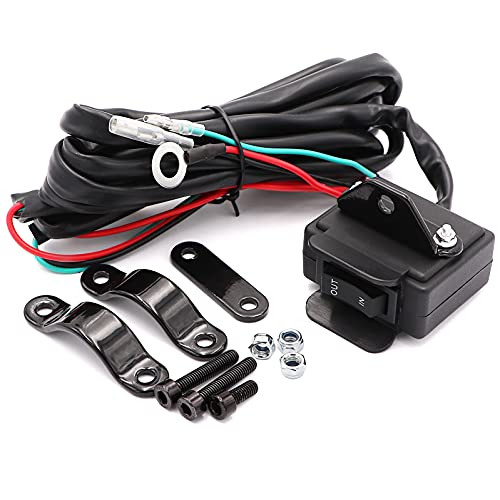 12V Winch Rocker Thumb Switch for ATV UTV- with Mounting Bracket Handlebar Control line kit
