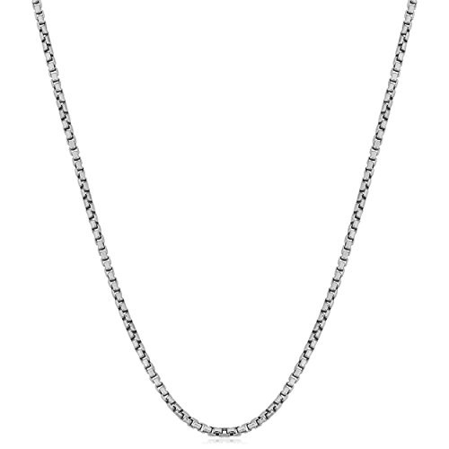 Kooljewelry Sterling Silver 1 mm Round Box Chain Necklace -18 inch-