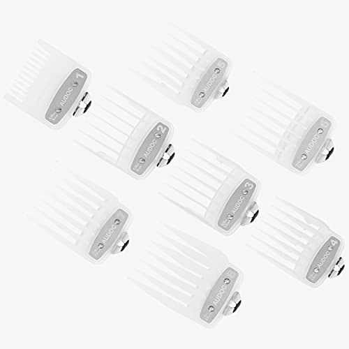 8pcs Professional Hair Clipper Replacement Guard Combs-Hair Clipper Cut Guides/Combs - from 1/8' to 1"-Fits Most Size Clippers/Trimmers-Transparent