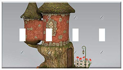 Switch Plate 4 Gang Toggle - Home Troll Towers Stairs Architecture Gradually