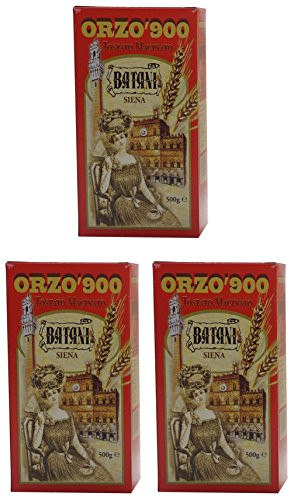 Caffè Batani: Tuscan "Orzo '900" Toasted Ground Barley 17.64 Ounces (500gr) Packages (Pack of 3) [ Italian Import ]