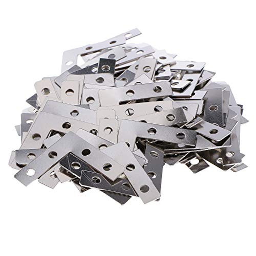 joyMerit 150pcs Metal L Shaped Picture Frame Flat Plate Corner Brace Angle Brackets