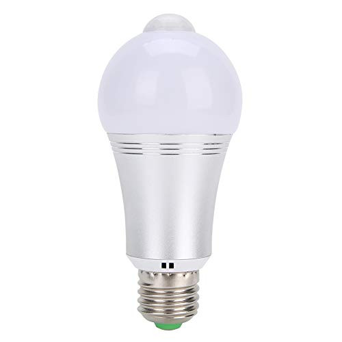 Atyhao Sensor Light- E27 7W Human Body Induction Bulb Light LED Motion Sensor Light for Home Stair Use AC85-265V-White-