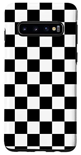 Galaxy S10 Checkerboard Checkered Black and White Design- Check board Case