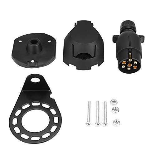 Trailer Plug Adapter- 12N 7Pin Trailer Plug Socket Connector Adapter Bracket for Trailer Caravan Towing Towbar