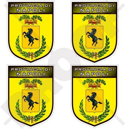 NAPLES Province ITALY Shield Provincia di Napoli Italian 50mm -2"- Vinyl Bumper-Helmet Stickers- Decals x4