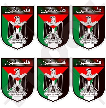 PALESTINE Shield- Palestinian State 40mm -1-6"- Mobile- Cell Phone Vinyl Mini Stickers- Decals x6