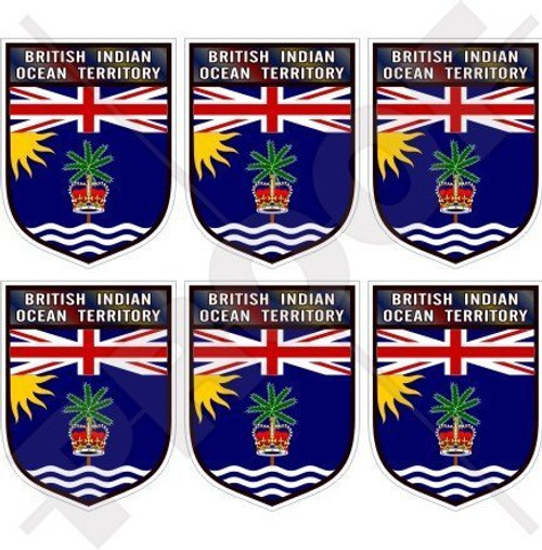 British INDIAN OCEAN TERRITORY Shield UK 40mm -1-6"- Mobile- Cell Phone Vinyl Mini Stickers- Decals x6