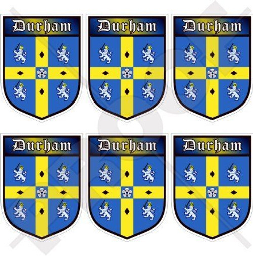 DURHAM COUNTY England British Shield UK Britain 40mm -1-6"- Mobile- Cell Phone Vinyl Mini Stickers- Decals x6
