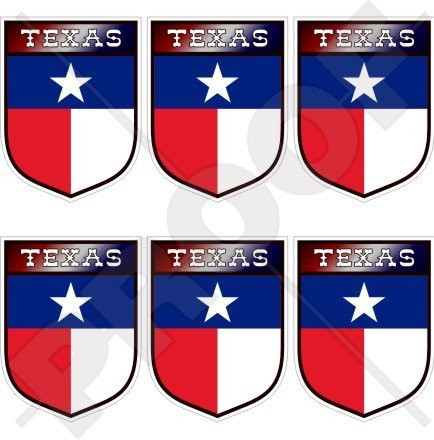 TEXAS Texan State Shield USA- America 40mm -1.6"- Mobile Cell Phone Vinyl Mini Stickers- Decals x6