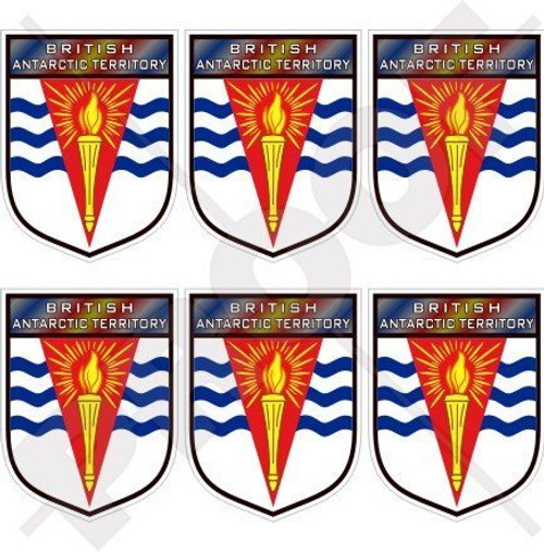 British ANTARCTIC TERRITORY Shield UK 40mm -1-6"- Mobile- Cell Phone Vinyl Mini Stickers- Decals x6