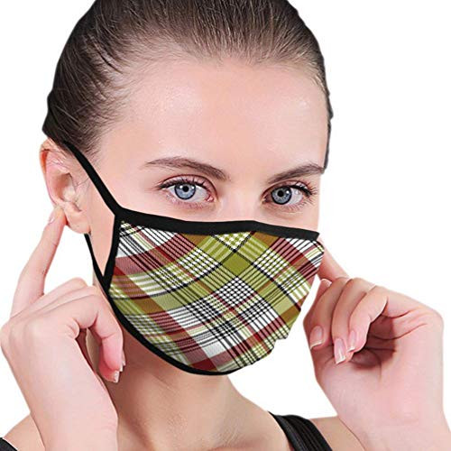 Abstract Pixel Check Plaid Seamless Dust Washable Reusable Filter and Mouth Warm Windproof Cotton Face