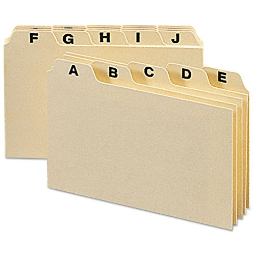 Smead 55076 Self-Tab Card Guides Alpha 1/5 Tab Manila 5 x 3 25/Set