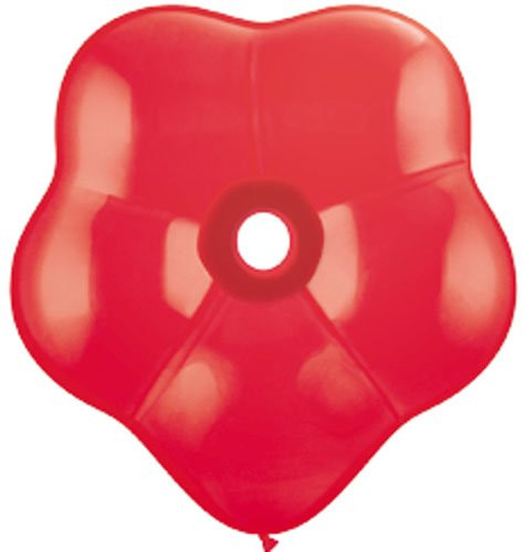 Qualatex 16" Geo Blossom Latex Balloons, Red - Pack of 25