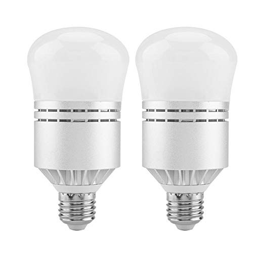 CHICIRIS Dusk to Dawn- 2Pcs 12W E27 LED Motion Sensor Light Bulb- Warm White-2700K- and Pure White-6500K-- Automatic Motion Activated Security Light Bulb for Corridor Stairs Door Garage