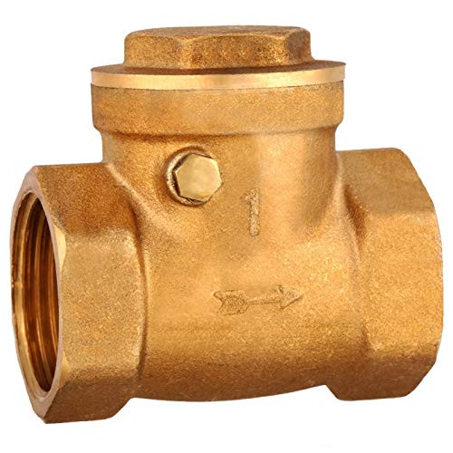 YIUS Female Thread Brass Horizontal Check Valve DN25 Female Thread Brass One-Way Swing Check Valve 232PSI Prevent Water Backflow