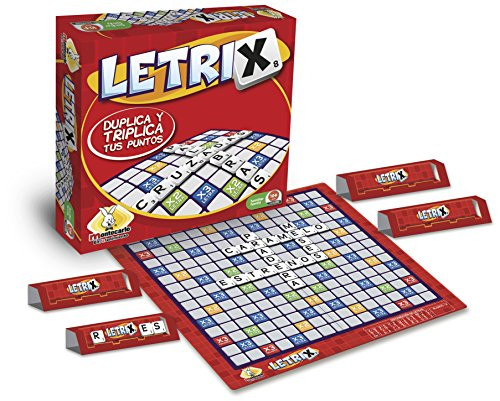 Letrix Board Game Crossword for Friends and Family Montecarlo -Spanish Version- Matching and Word Game