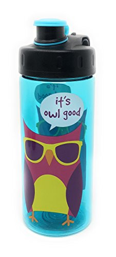 Cool Gear Owl Plastic Water Bottle green kids fun 16 oz BPAfree