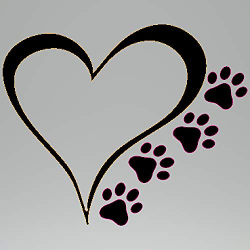 Check Custom Design Heart with Four Paws Decal