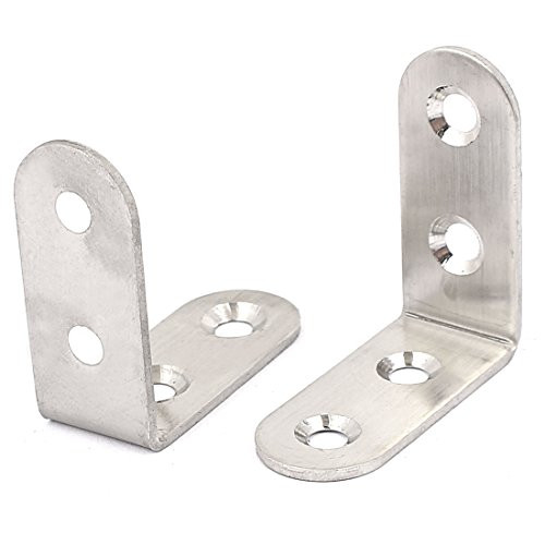 Aexit 40mmx40mm Stainless Shelf Brackets  and  Supports Steel L Shape Corner Brace Joint Right Angle Brackets Bracket 2pcs