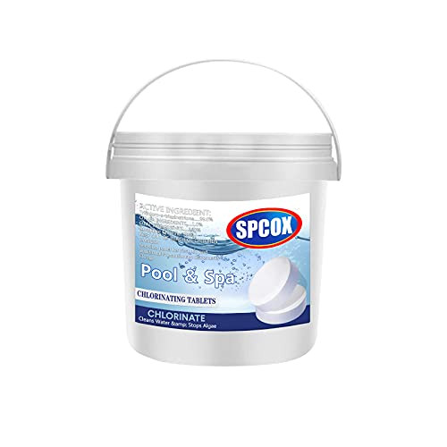 Abbily 300Pcs SPCOX Pool Chlorine Tablets- Chlorine Tablets for Swimming Pool- Chlorine Tablets for Pools Over 5000 Gallons- Swimming Pool Supplies