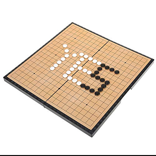 Pwshymi Go Game Weiqi Set Go Board Game Go Game Travel Set Magnetic Collapsible Chess Board for Teenager