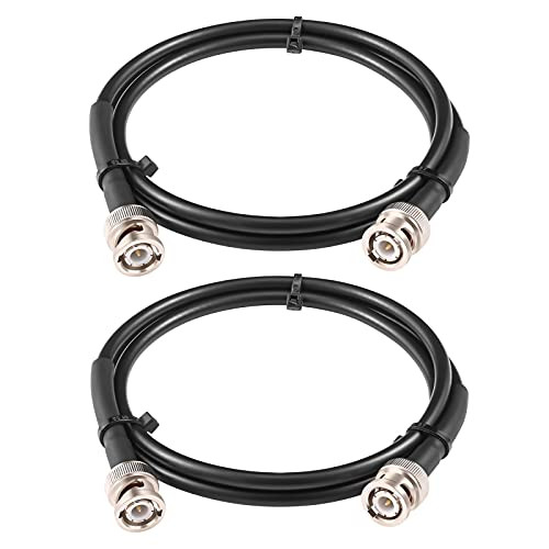 MOOKEERF BNC Male to BNC Male Coax Cable- 50 Ohm RG58 Coaxial Cable with BNC Connectors- 3ft -2Pcs-