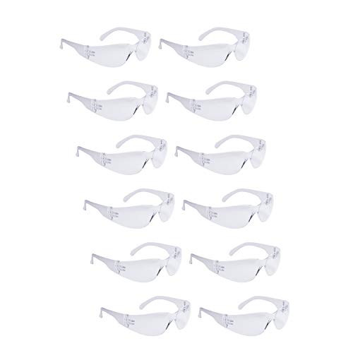 ROAR Clear Safety Glasses 12 pairs per box Eyewear Protective Glasses Safety Goggle Airsoft Goggle- Strong Impact Resistant Lens for Laboratory- Construction-gardening- Industrial Safety- Craft