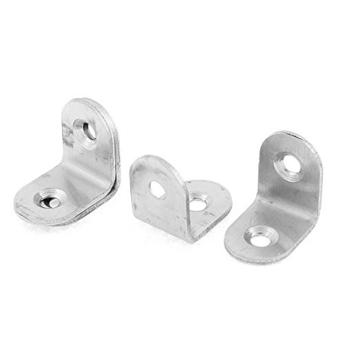 Aexit Furniture L Shelf Brackets  and  Supports Shape Shelf Support Corner Brace Joint Metal Right Angle Bracket Fastener 20mm x 16mm x 20mm Brackets 4 Pcs