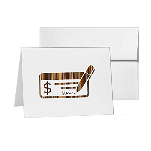 Check Banking Payment Finance Checkbook- Blank Card Invitation Pack- 15 cards at 4x6- with White Envelopes- Item 286703
