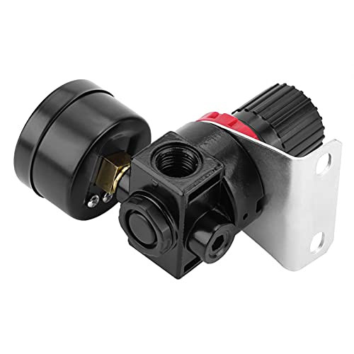 with Bracket Control Valve Gauge Pneumatic Air Pressure Regulator- 4 Air Compressor Valve- Aluminum Alloy for Industry Factory