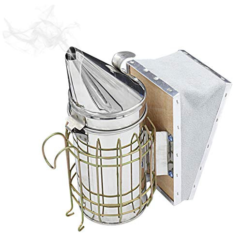 DGQ Bee Smoker Stainless Steel Bee Hive Smoker with Heat Shield Beekeeping Equipment DGQ Bee Smoker Stainless Steel Bee Hive Smoker with Heat Shield Beekeeping Equipment