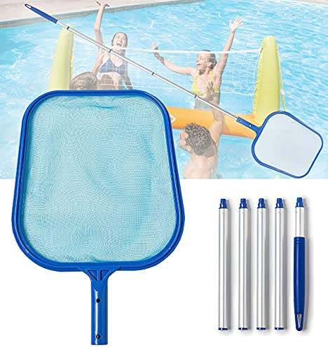 EddHomes Pool Skimmer Net- Pool Nets for Cleaning- Pool Skimmer Net with Pole Pool Leaf Net Skimmer Fine Mesh Rake Net for Swimming Pool Hot Tub Spa Pond Cleaning