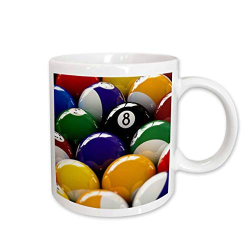 3dRose Colorful pool billiard eight ball Mug- 11 oz- Ceramic