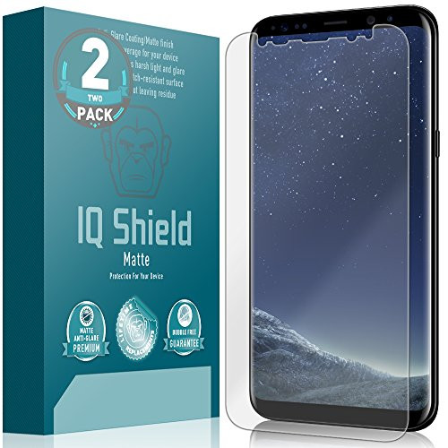 IQ Shield Matte Screen Protector Compatible with Samsung Galaxy S8 Plus -S8 Plus --Not Glass--Not Case Friendly--Edge to Edge--2-Pack- Anti-Glare Anti-Bubble Film