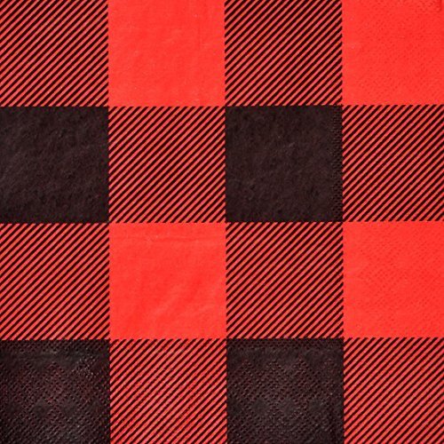 Buffalo Check Beverage Napkins- 16-Pack- Cocktail Napkin- Buffalo Plaid Collection by Havercamp