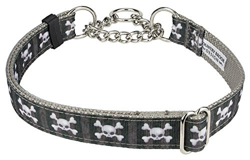 Country Brook Design - Nytemare Ribbon Half Check Dog Collar - Extra Large