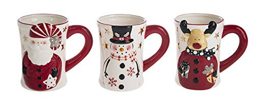 Ganz Lattee Holiday Mugs Set of 3 Assorted