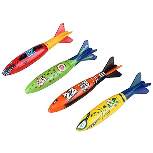 TUU Torpedo Pool Toys- Underwater Plastic Throwing Diving Torpedo Swim Toy