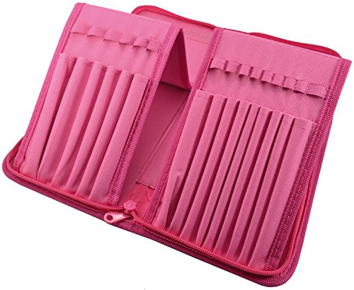Paint Brush Holder- Pink Organizer for 15 Long Handle Brushes - Art Storage Case for Acrylic- Oil  and  Watercolor Paintbrushes - Artist Quality Supplies by MyArtscape