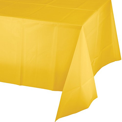 Creative Converting School Bus Yellow Plastic Tablecloth- 54 by 108"