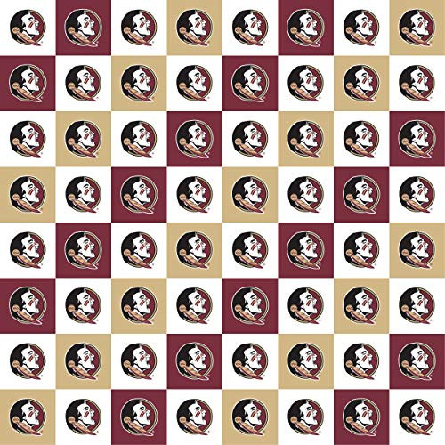 Florida State University Cotton Fabric with New Mini Check Design-Newest Pattern-NCAA Cotton Fabric